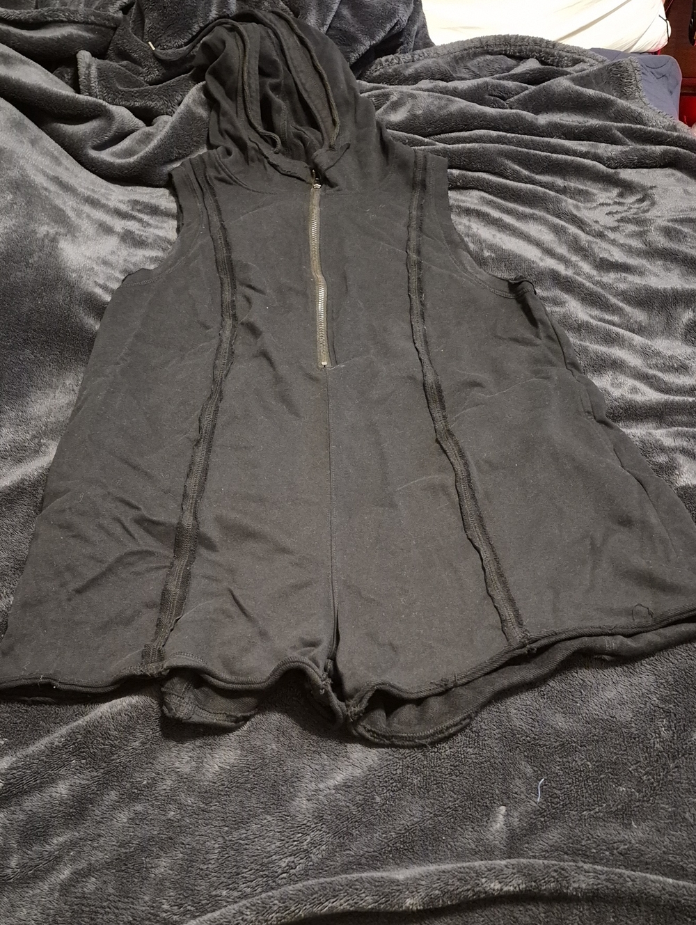 Black sleeveless romper